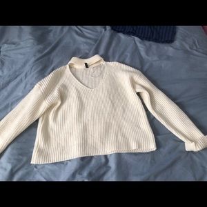 H&M Creme Cutout Sweater